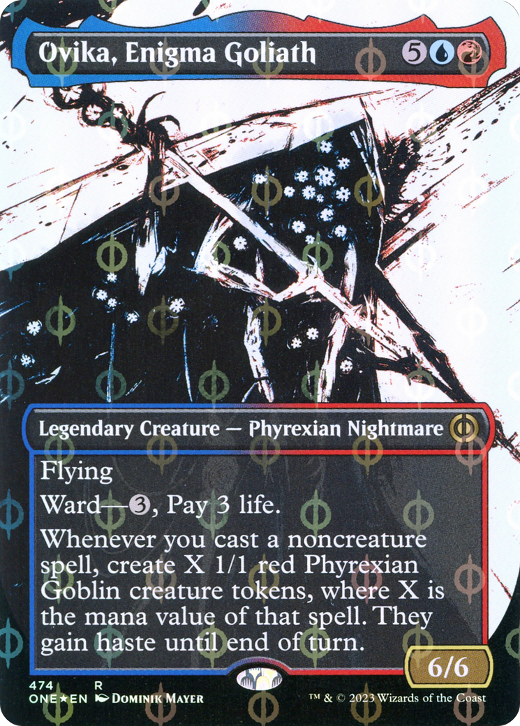 Ovika, Enigma Goliath (Borderless Ichor Step-and-Compleat Foil) [Phyrexia: All Will Be One] | Game Master's Emporium (The New GME)
