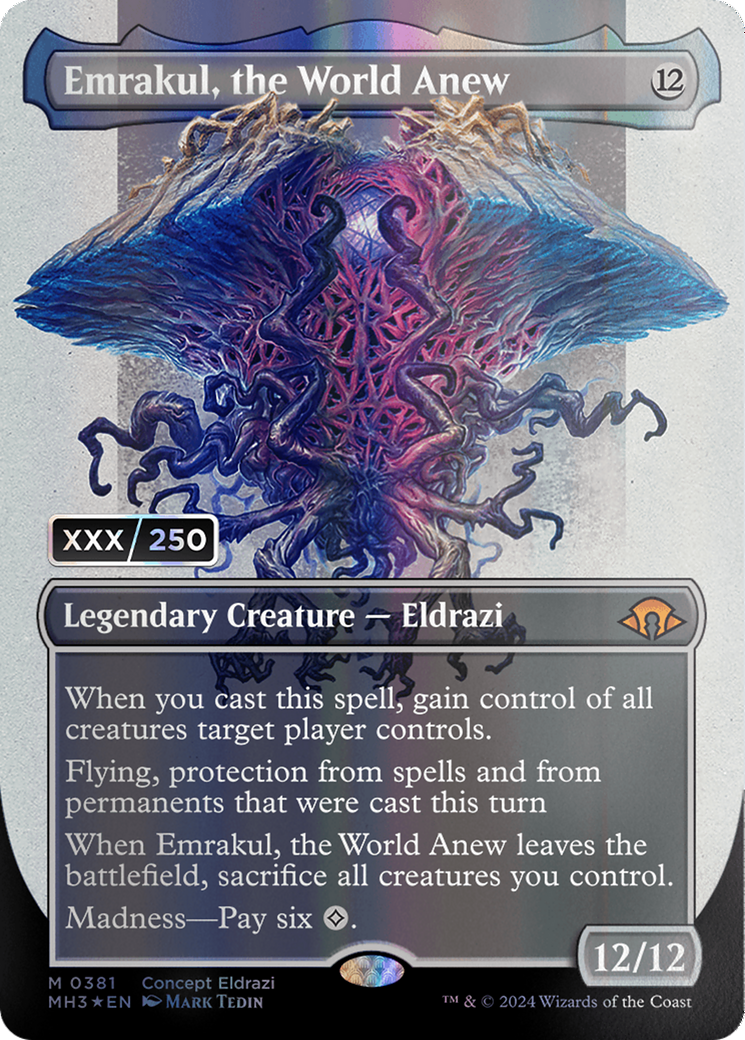 Emrakul, the World Anew (Borderless) (Serial Numbered) [Modern Horizons 3] | Game Master's Emporium (The New GME)