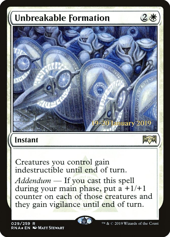Unbreakable Formation [Ravnica Allegiance Prerelease Promos] | Game Master's Emporium (The New GME)