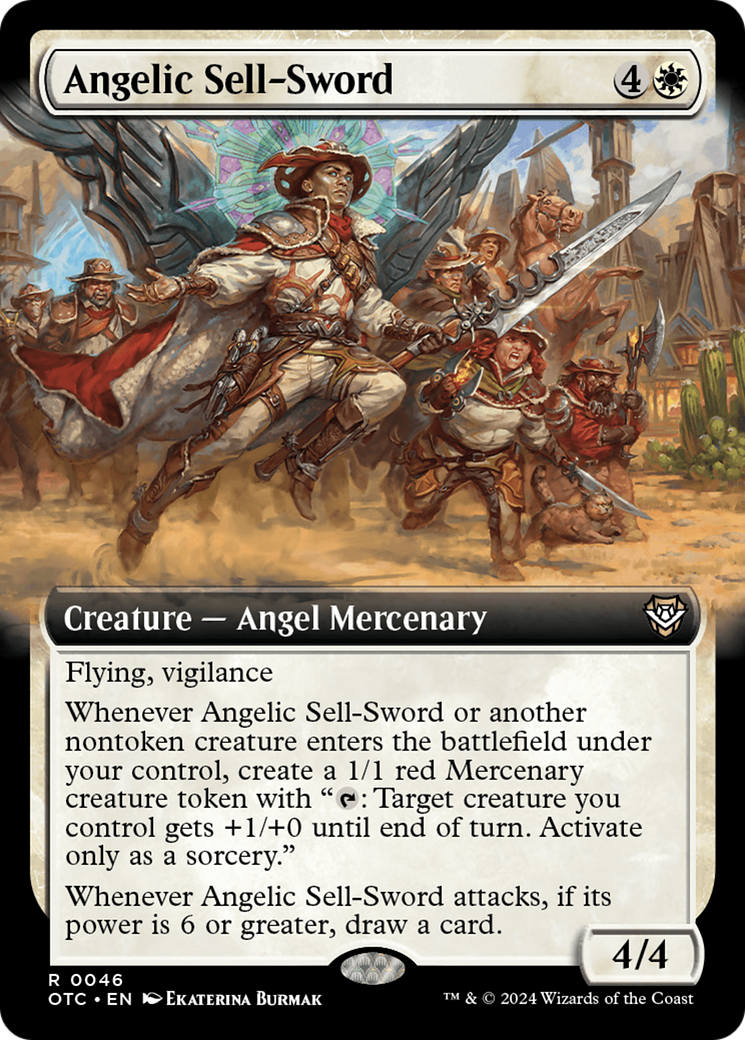 Angelic Sell-Sword (Extended Art) [Outlaws of Thunder Junction Commander] | Game Master's Emporium (The New GME)