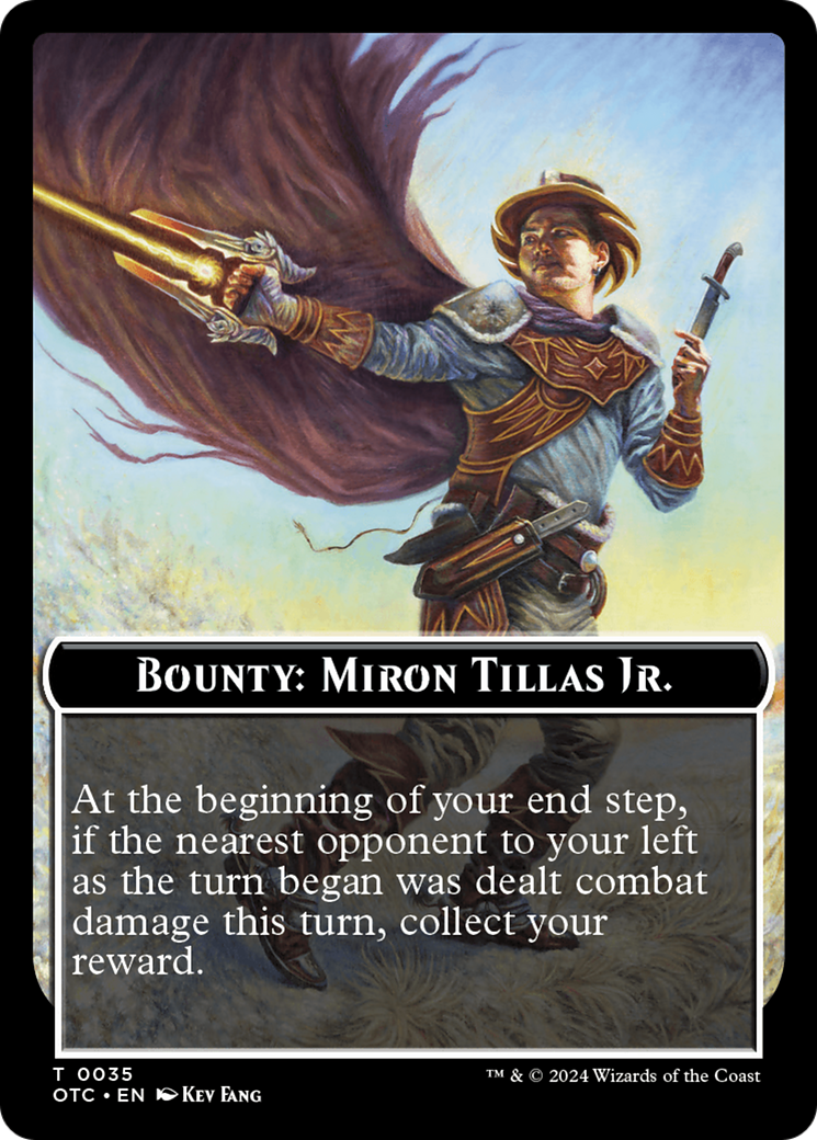 Bounty: Miron Tillas Jr. // Bounty Rules Double-Sided Token [Outlaws of Thunder Junction Commander Tokens] | Game Master's Emporium (The New GME)
