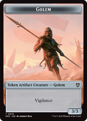 Golem (0015) // Thopter (0009) Double-Sided Token [Aetherdrift Commander Tokens] | Game Master's Emporium (The New GME)