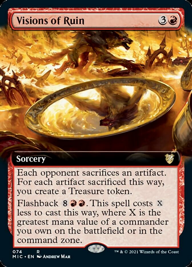 Visions of Ruin (Extended Art) [Innistrad: Midnight Hunt Commander] | Game Master's Emporium (The New GME)