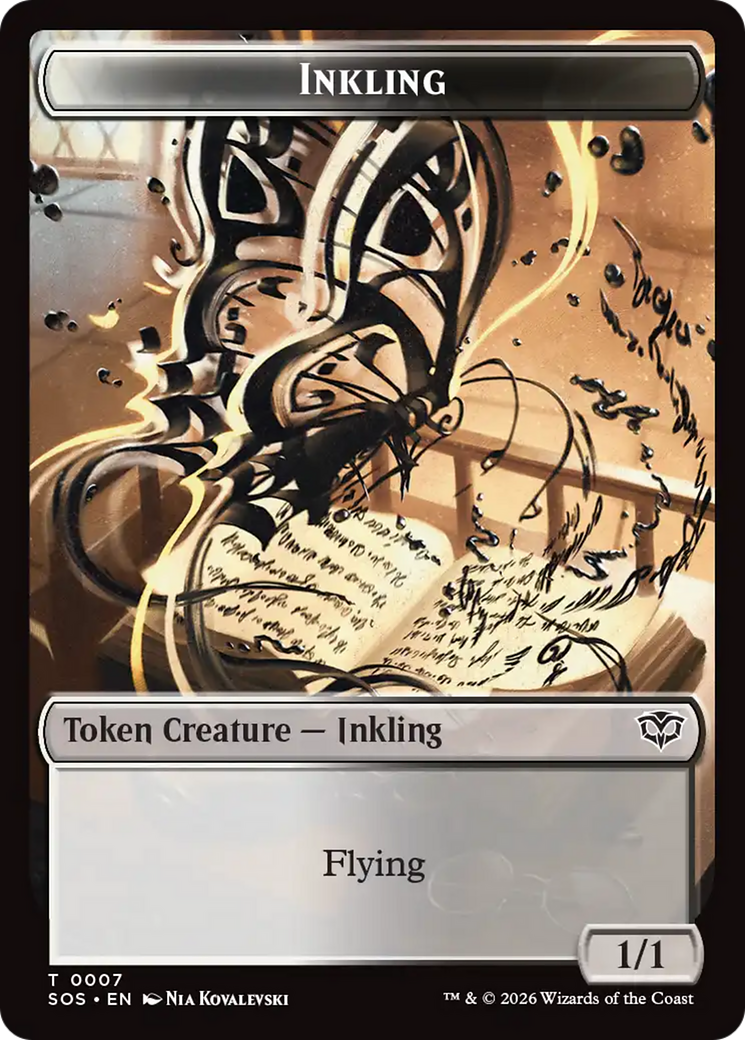 Inkling (0007) // Spirit (0011) Double-Sided Token [Secrets of Strixhaven Tokens] | Game Master's Emporium (The New GME)