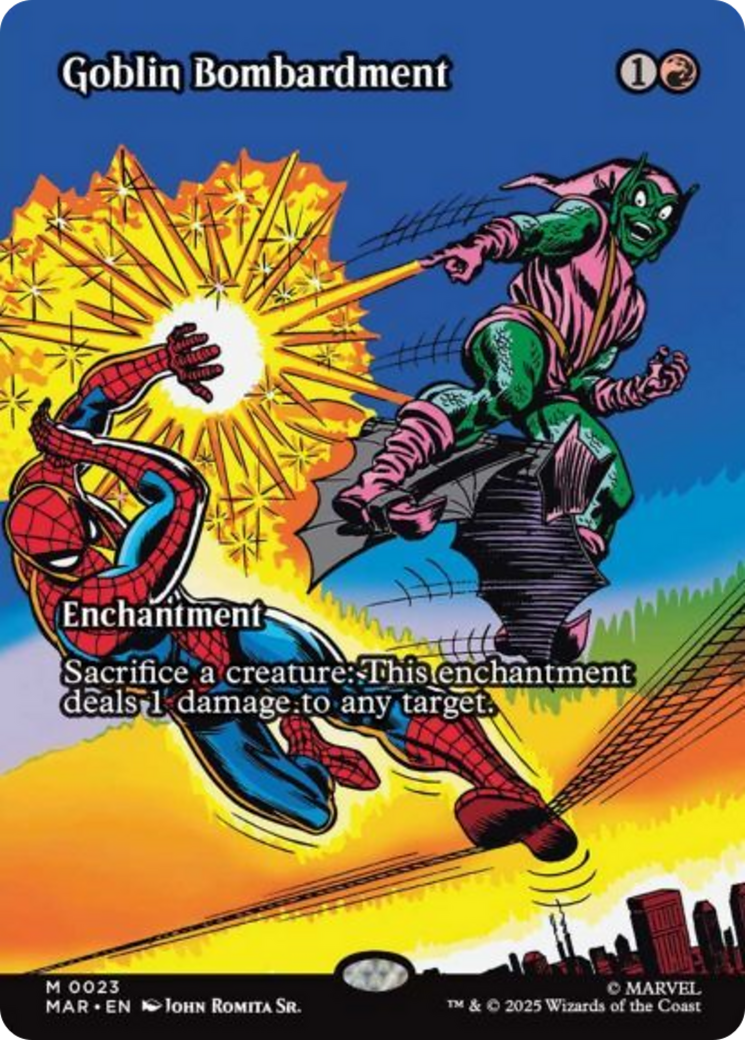 Goblin Bombardment (Borderless) [Marvel's Spider-Man: Eternal-Legal] | Game Master's Emporium (The New GME)