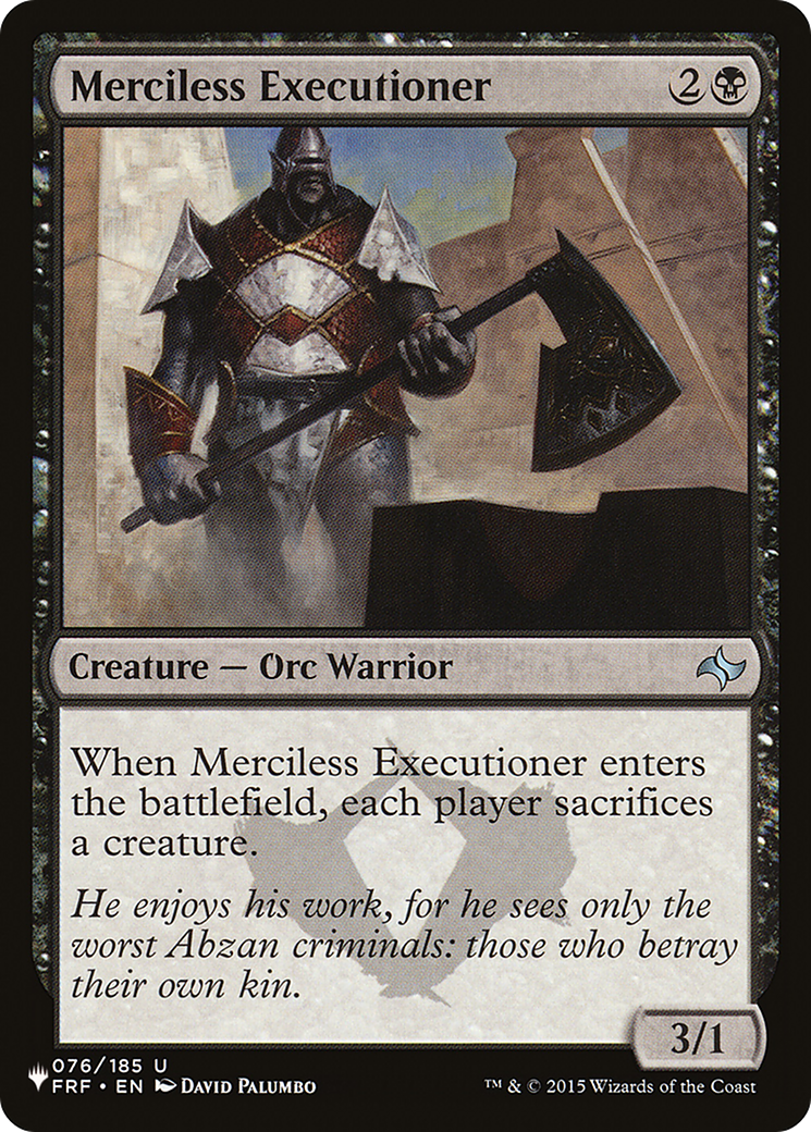 Merciless Executioner [The List Reprints] | Game Master's Emporium (The New GME)