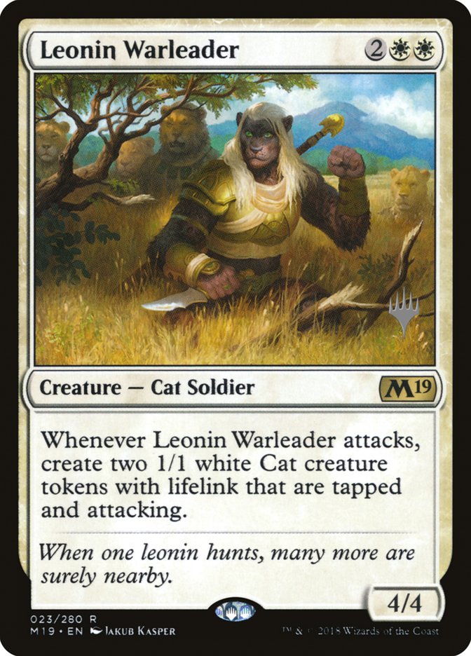 Leonin Warleader (Promo Pack) [Core Set 2019 Promos] | Game Master's Emporium (The New GME)