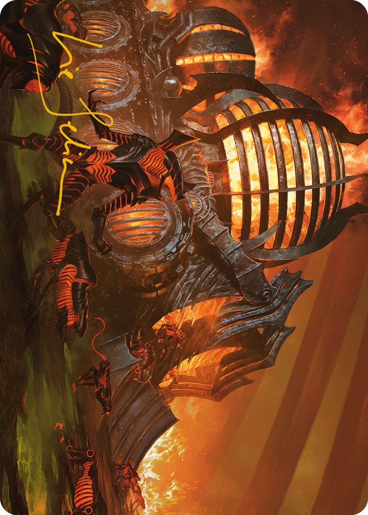 Urabrask's Forge Art Card (Gold-Stamped Signature) [Phyrexia: All Will Be One Art Series] | Game Master's Emporium (The New GME)