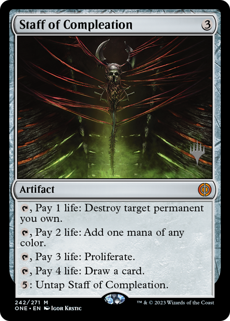 Staff of Compleation (Promo Pack) [Phyrexia: All Will Be One Promos] | Game Master's Emporium (The New GME)