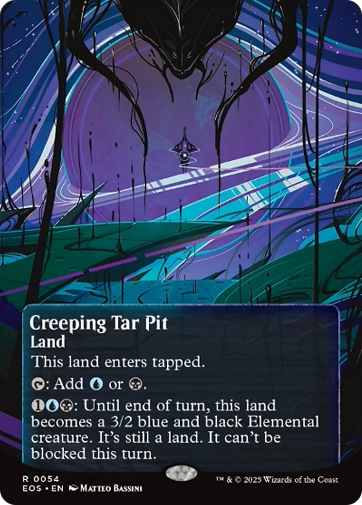 Creeping Tar Pit (0054) (Borderless) [Edge of Eternities: Stellar Sights] | Game Master's Emporium (The New GME)
