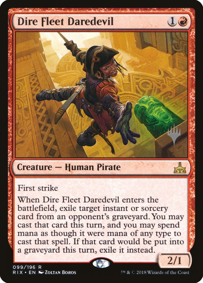 Dire Fleet Daredevil (Promo Pack) [Rivals of Ixalan Promos] | Game Master's Emporium (The New GME)