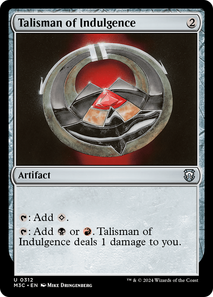 Talisman of Indulgence (Ripple Foil) [Modern Horizons 3 Commander] | Game Master's Emporium (The New GME)