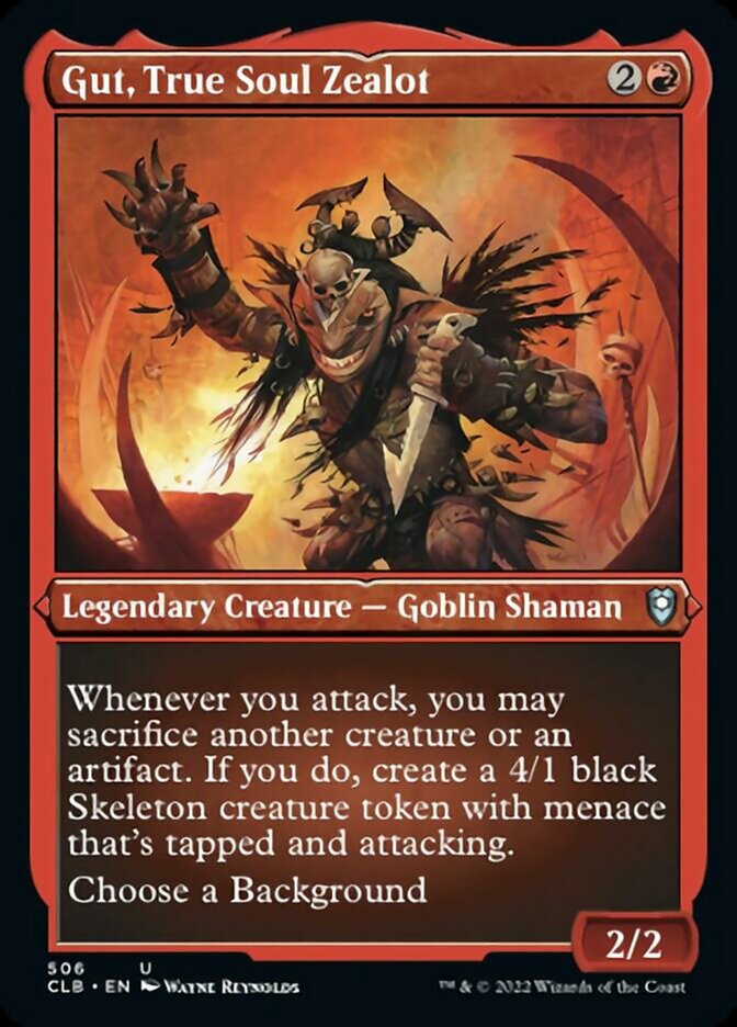Gut, True Soul Zealot (Foil Etched) [Commander Legends: Battle for Baldur's Gate] | Game Master's Emporium (The New GME)