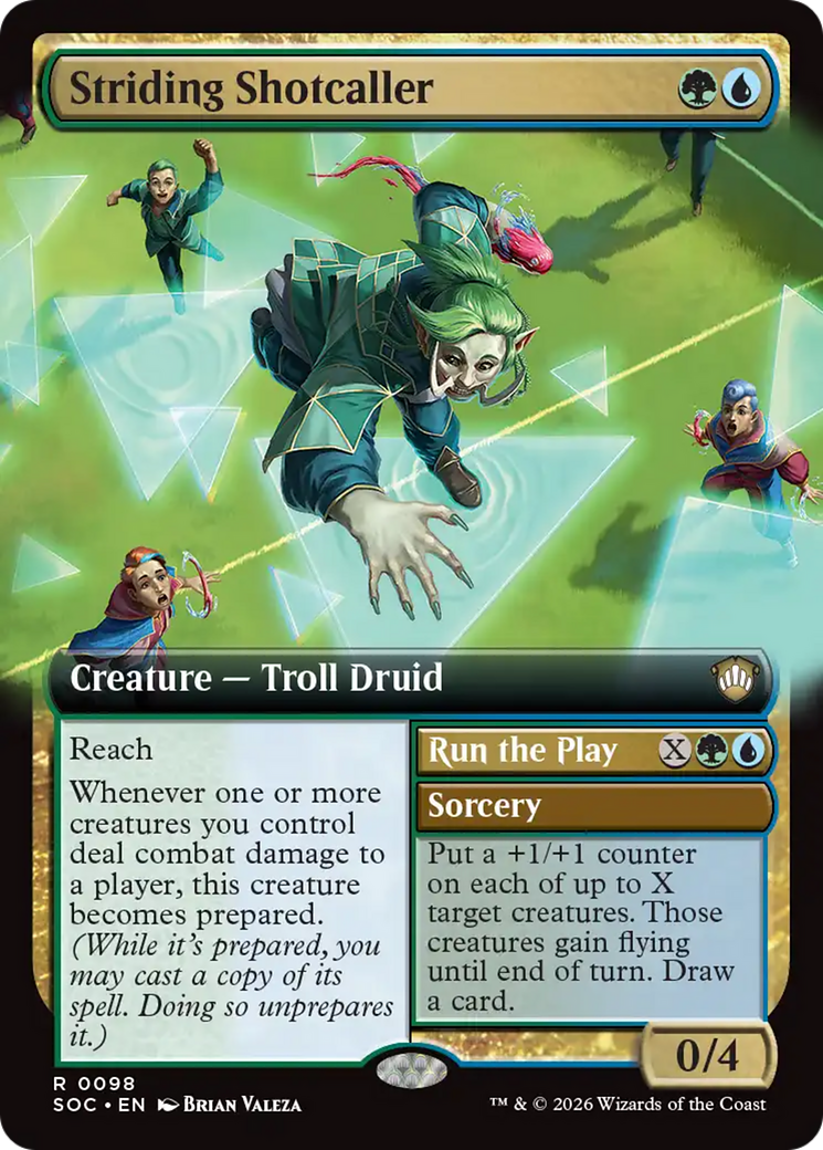 Striding Shotcaller (Extended Art) [Secrets of Strixhaven Commander] | Game Master's Emporium (The New GME)