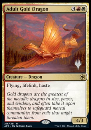 Adult Gold Dragon (Promo Pack) [Dungeons & Dragons: Adventures in the Forgotten Realms Promos] | Game Master's Emporium (The New GME)