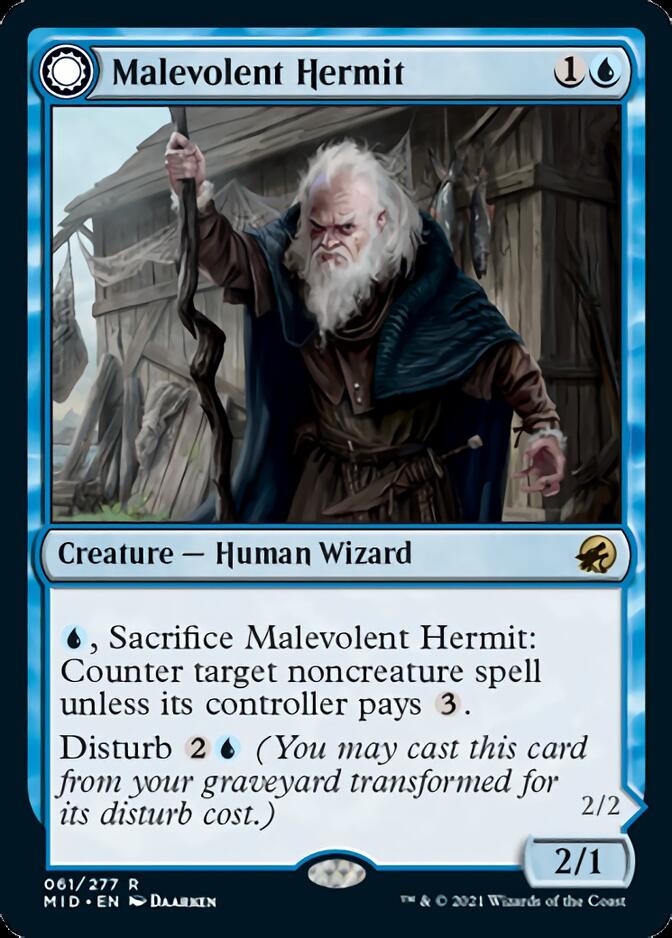 Malevolent Hermit // Benevolent Geist [Innistrad: Midnight Hunt] | Game Master's Emporium (The New GME)