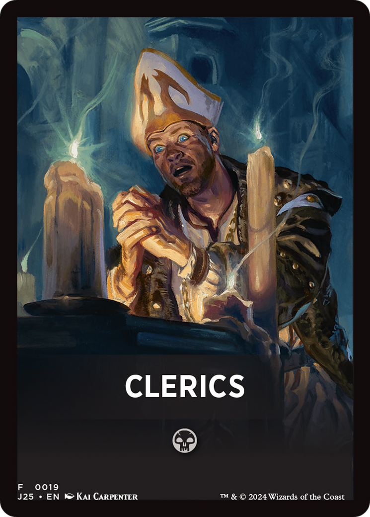 Clerics Theme Card [Foundations Jumpstart Front Cards] | Game Master's Emporium (The New GME)