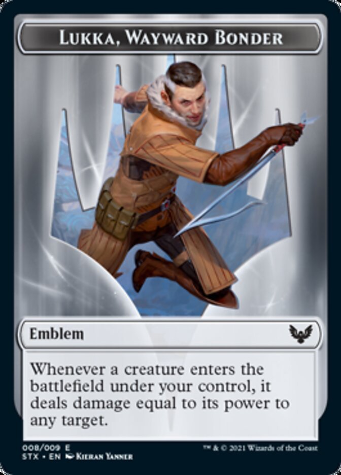 Fractal // Lukka, Wayward Bonder Emblem Double-Sided Token [Strixhaven: School of Mages Tokens] | Game Master's Emporium (The New GME)
