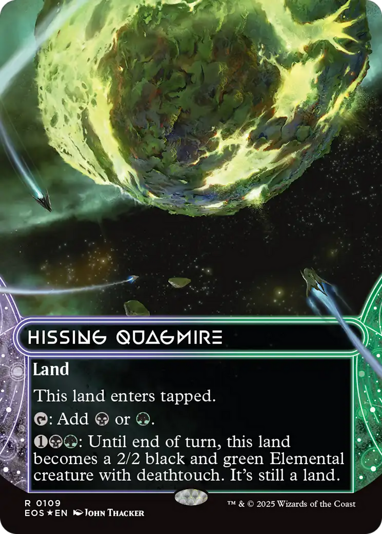Hissing Quagmire (0109) (Borderless) (Galaxy Foil) [Edge of Eternities: Stellar Sights] | Game Master's Emporium (The New GME)
