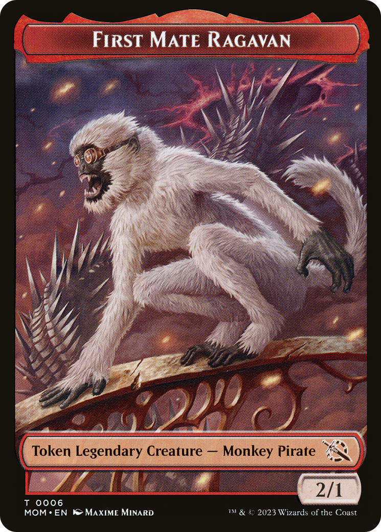 First Mate Ragavan // Teferi's Talent Emblem Double-Sided Token [March of the Machine Commander Tokens] | Game Master's Emporium (The New GME)