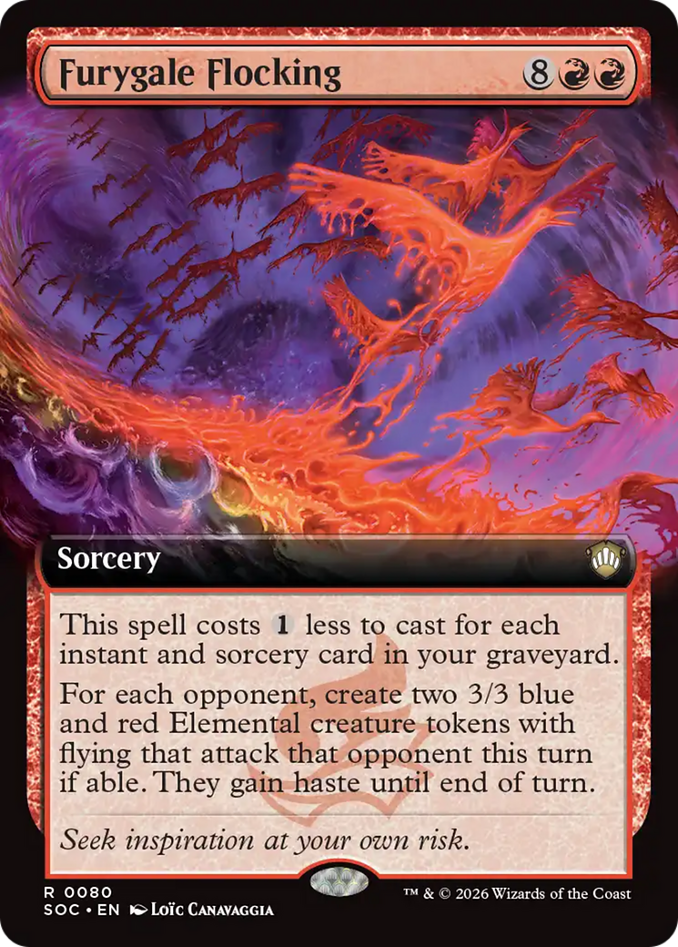 Furygale Flocking (Extended Art) [Secrets of Strixhaven Commander] | Game Master's Emporium (The New GME)