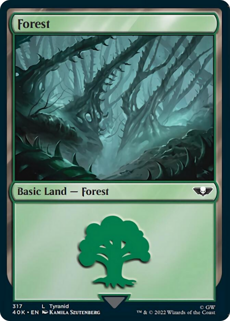 Forest (317) (Surge Foil) [Warhammer 40,000] | Game Master's Emporium (The New GME)
