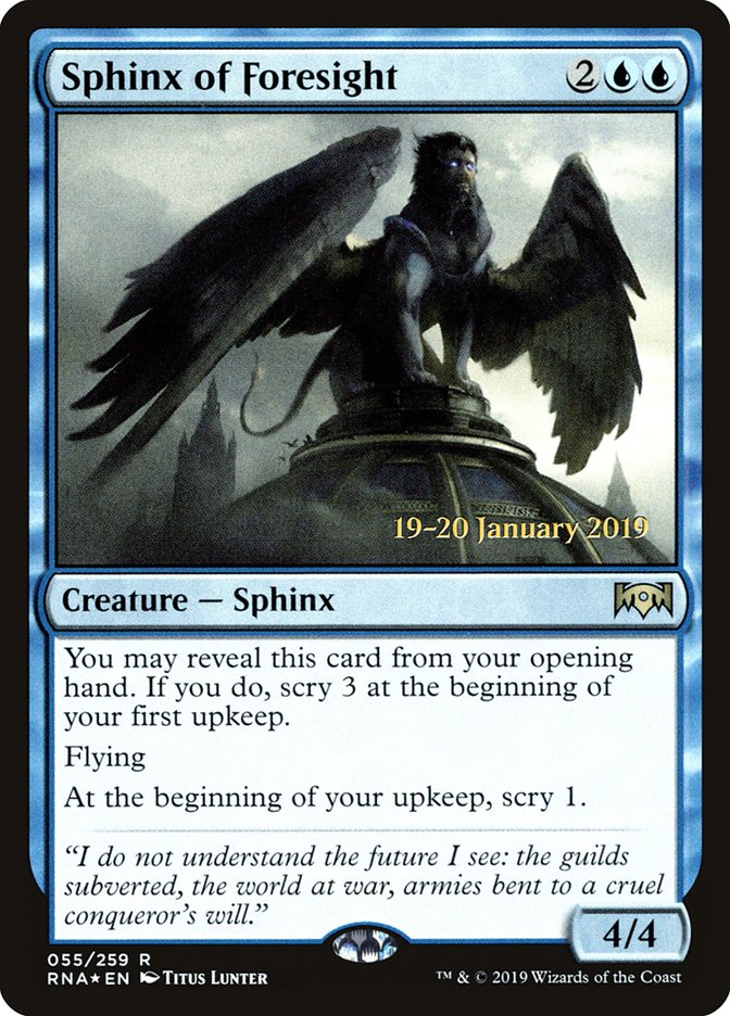 Sphinx of Foresight [Ravnica Allegiance Prerelease Promos] | Game Master's Emporium (The New GME)