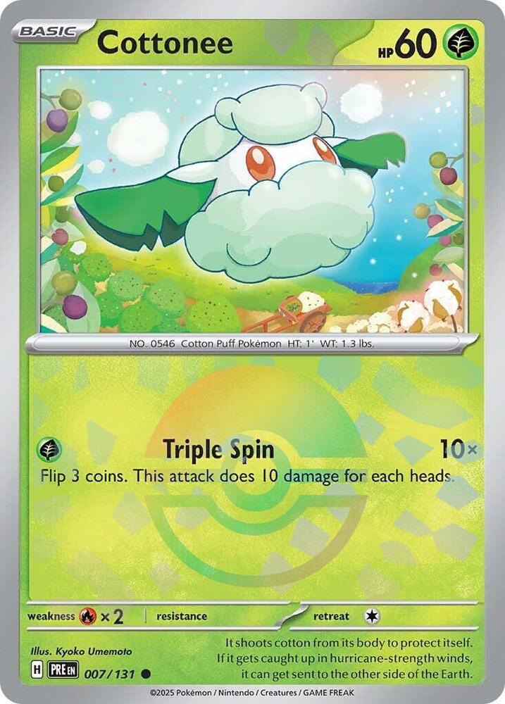 Cottonee (007/131) (Poke Ball Pattern) [Scarlet & Violet: Prismatic Evolutions] | Game Master's Emporium (The New GME)