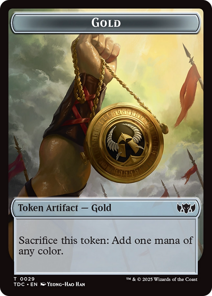 Elemental (0016) // Gold Double-Sided Token [Tarkir: Dragonstorm Commander Tokens] | Game Master's Emporium (The New GME)