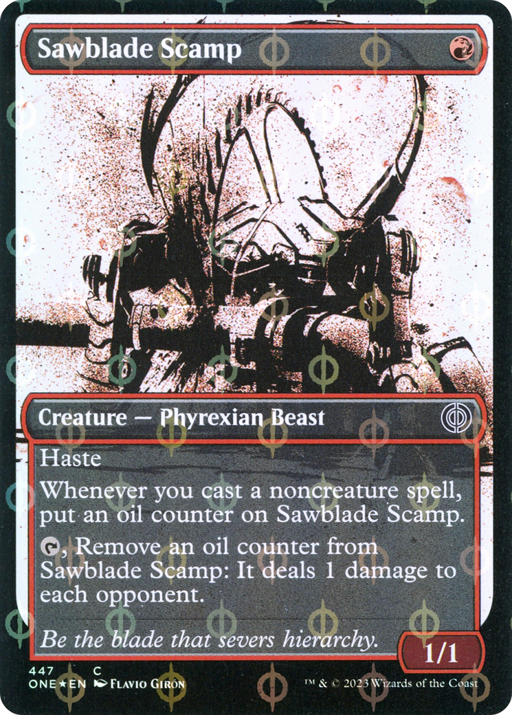 Sawblade Scamp (Showcase Ichor Step-and-Compleat Foil) [Phyrexia: All Will Be One] | Game Master's Emporium (The New GME)