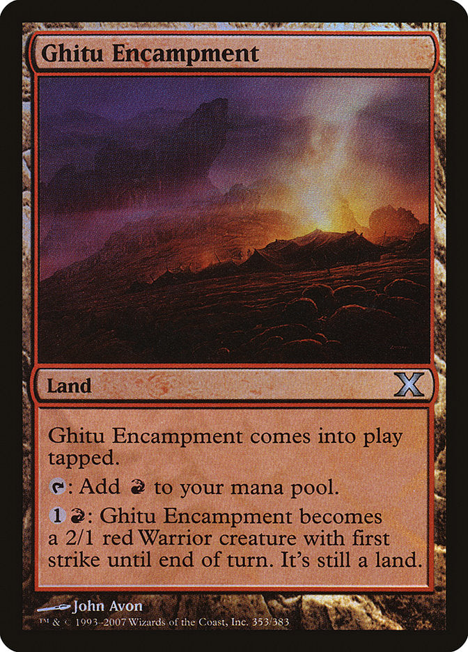 Ghitu Encampment (Premium Foil) [Tenth Edition] | Game Master's Emporium (The New GME)