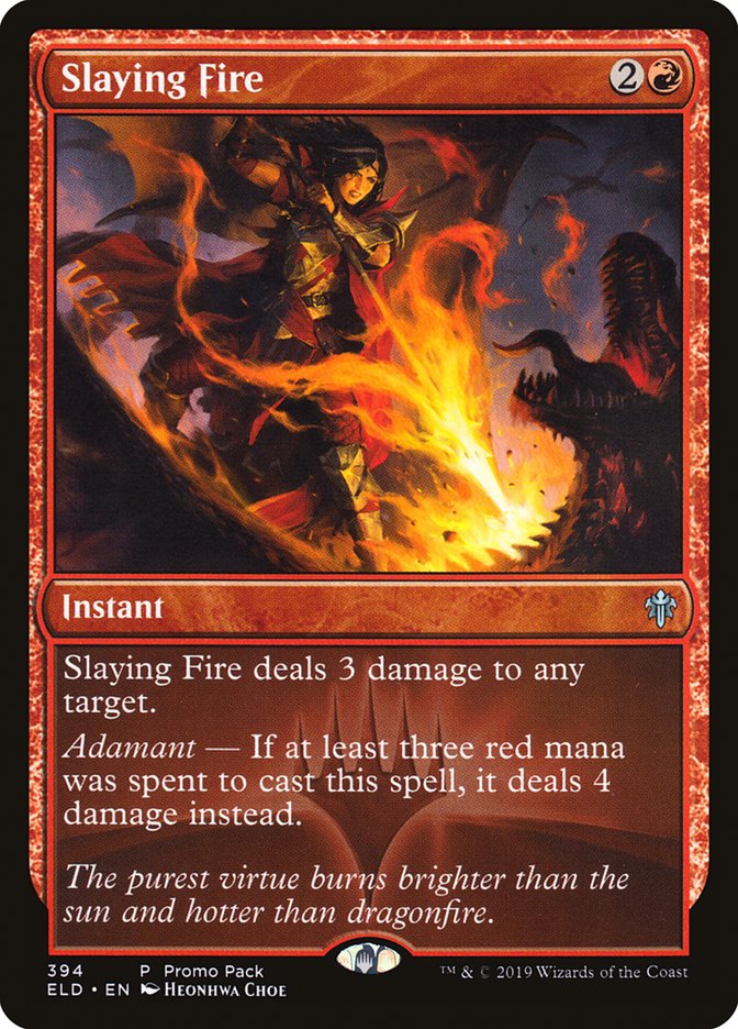 Slaying Fire (Promo Pack) [Throne of Eldraine Promos] | Game Master's Emporium (The New GME)