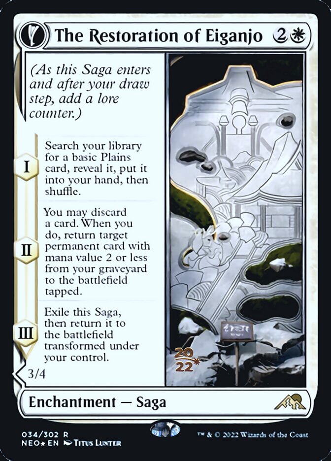 The Restoration of Eiganjo // Architect of Restoration [Kamigawa: Neon Dynasty Prerelease Promos] | Game Master's Emporium (The New GME)