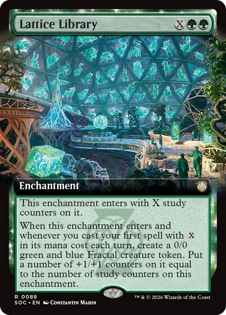 Lattice Library (Extended Art) [Secrets of Strixhaven Commander] | Game Master's Emporium (The New GME)