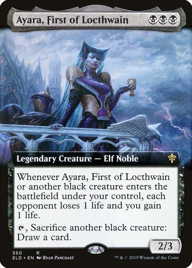 Ayara, First of Locthwain (Extended Art) [Throne of Eldraine] | Game Master's Emporium (The New GME)