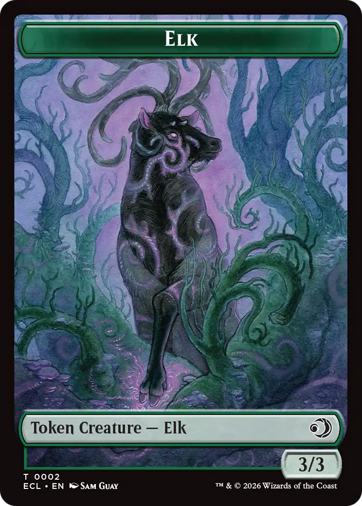 Elk // Emblem - Oko, Shadowmoor Scion Double-Sided Token [Lorwyn Eclipsed Tokens] | Game Master's Emporium (The New GME)