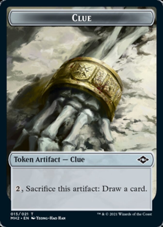 Beast // Clue (15) Double-Sided Token [Modern Horizons 2 Tokens] | Game Master's Emporium (The New GME)