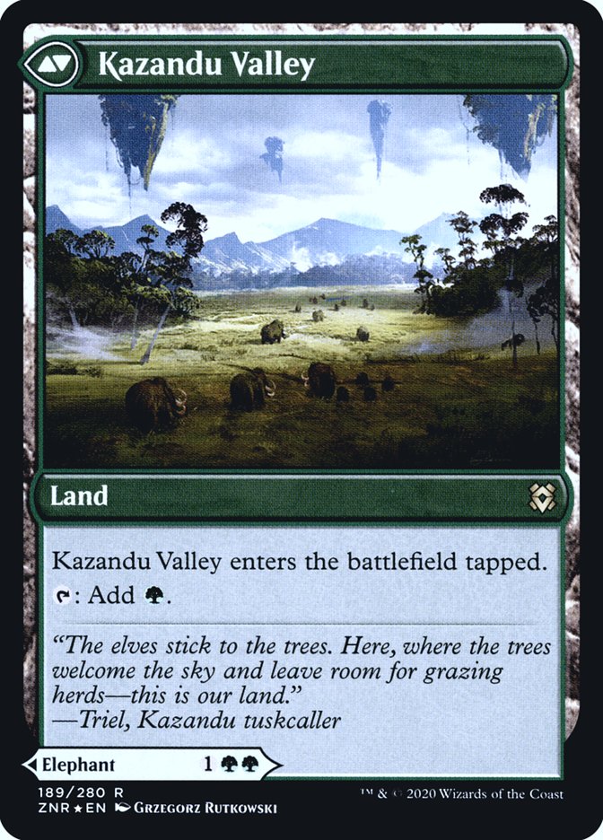 Kazandu Mammoth // Kazandu Valley [Zendikar Rising Prerelease Promos] | Game Master's Emporium (The New GME)