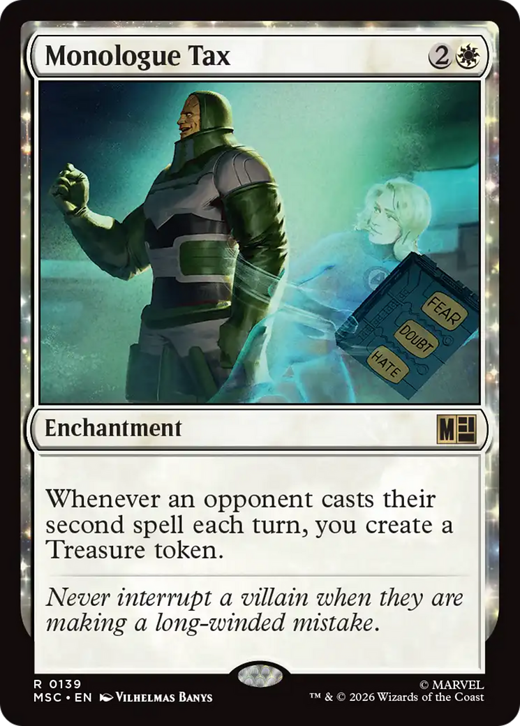 Monologue Tax (Surge Foil) [Marvel Super Heroes Commander] | Game Master's Emporium (The New GME)