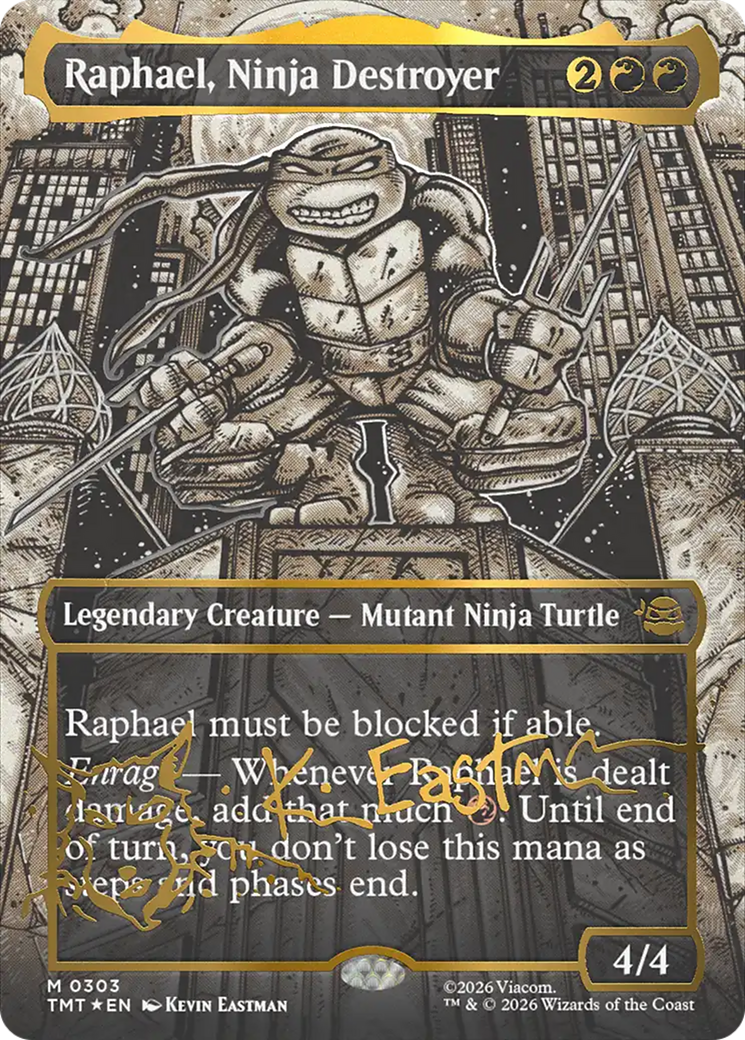Raphael, Ninja Destroyer (Borderless) (Gold-Stamped Signature) [Teenage Mutant Ninja Turtles] | Game Master's Emporium (The New GME)
