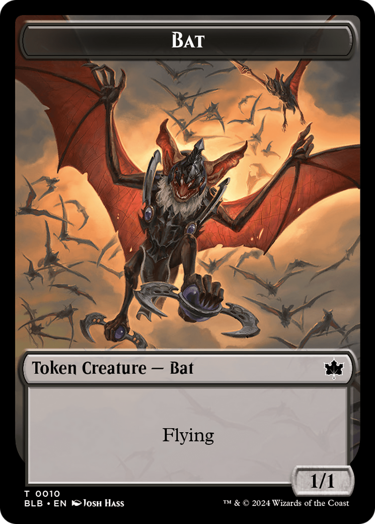 Bat // Warren Warleader Double-Sided Token [Bloomburrow Tokens] | Game Master's Emporium (The New GME)