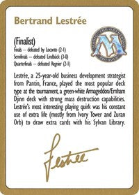 1996 Bertrand Lestree Biography Card [World Championship Decks] | Game Master's Emporium (The New GME)