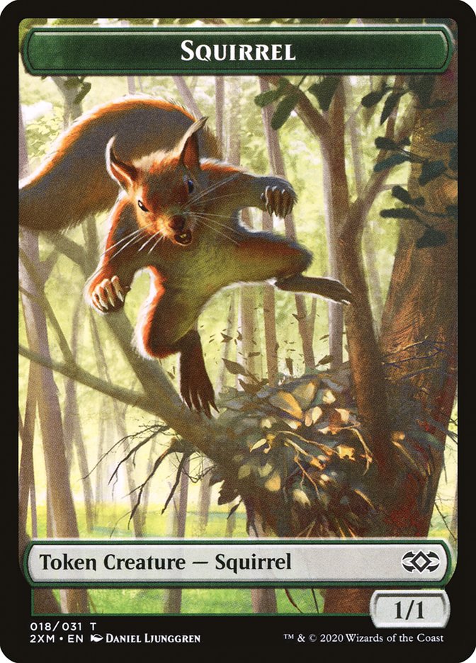 Demon // Squirrel Double-Sided Token [Double Masters Tokens] | Game Master's Emporium (The New GME)