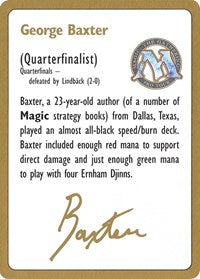 1996 George Baxter Biography Card [World Championship Decks] | Game Master's Emporium (The New GME)