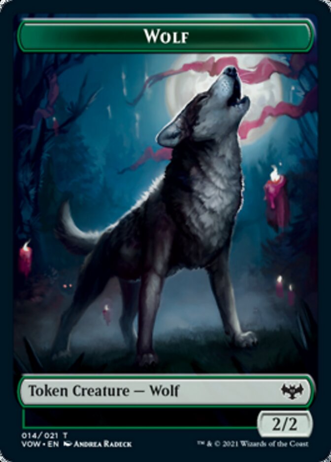 Human (001) // Wolf (014) Double-Sided Token [Innistrad: Crimson Vow Tokens] | Game Master's Emporium (The New GME)