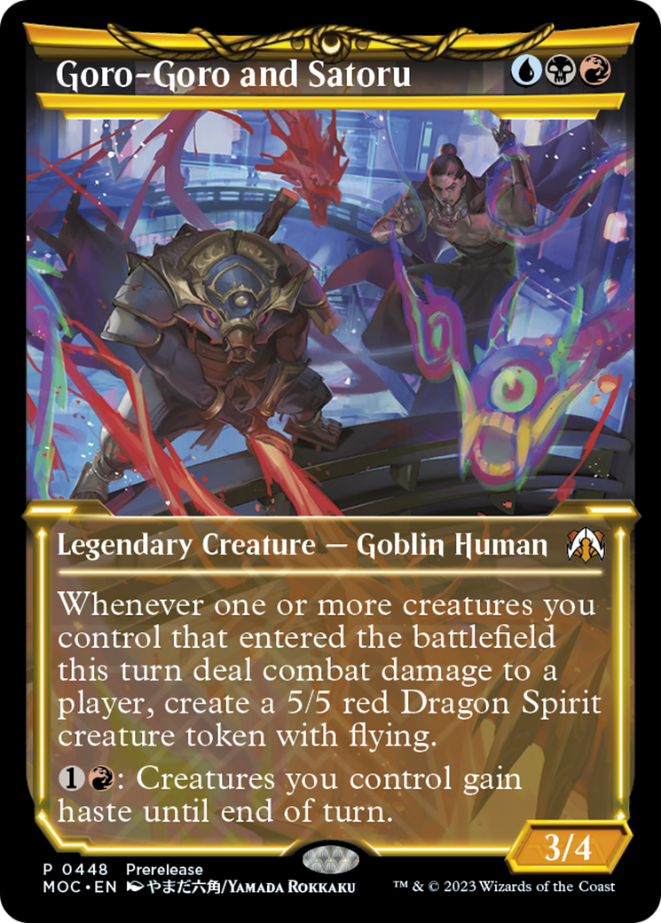 Goro-Goro and Satoru (Showcase Planar Booster Fun) [March of the Machine Commander Prerelease Promos] | Game Master's Emporium (The New GME)