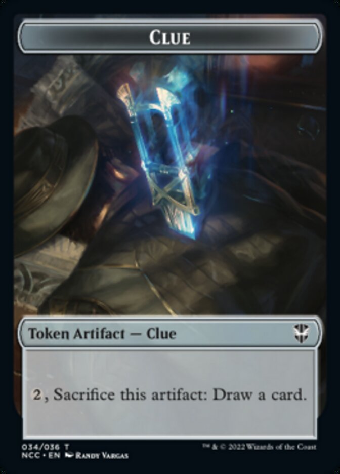 Clue // Fish Double-Sided Token [Streets of New Capenna Commander Tokens] | Game Master's Emporium (The New GME)