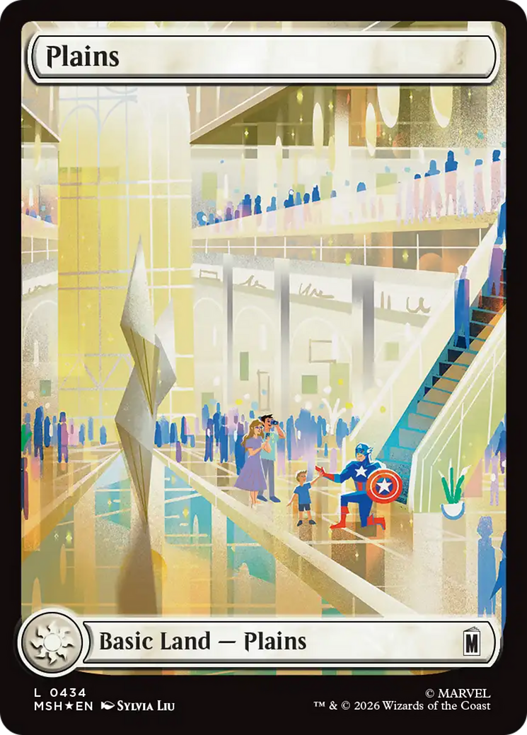 Plains (0434) (Surge Foil) [Marvel Super Heroes] | Game Master's Emporium (The New GME)
