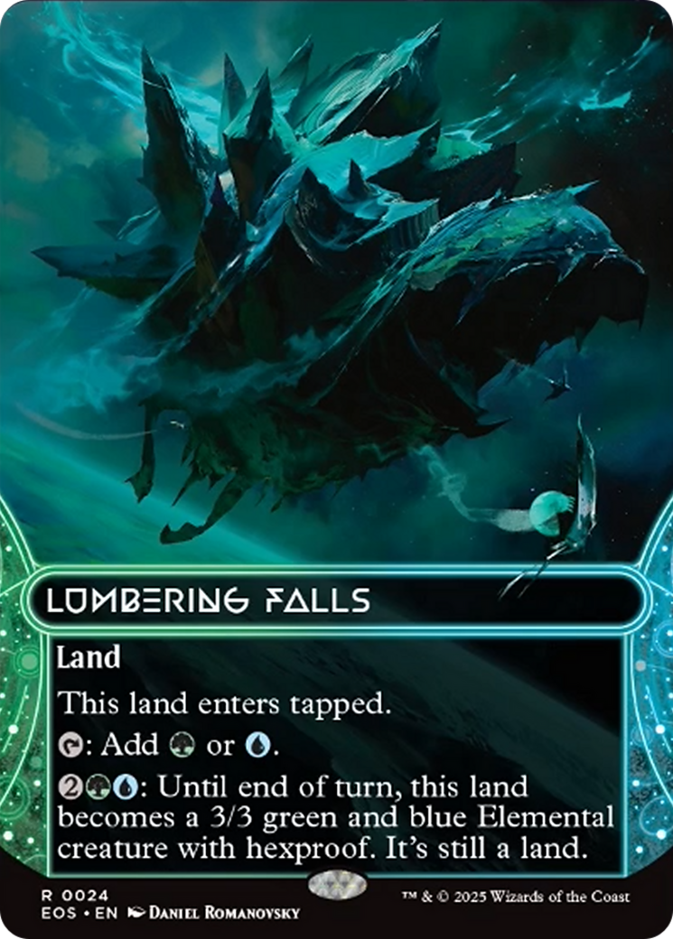 Lumbering Falls (0024) (Borderless) [Edge of Eternities: Stellar Sights] | Game Master's Emporium (The New GME)