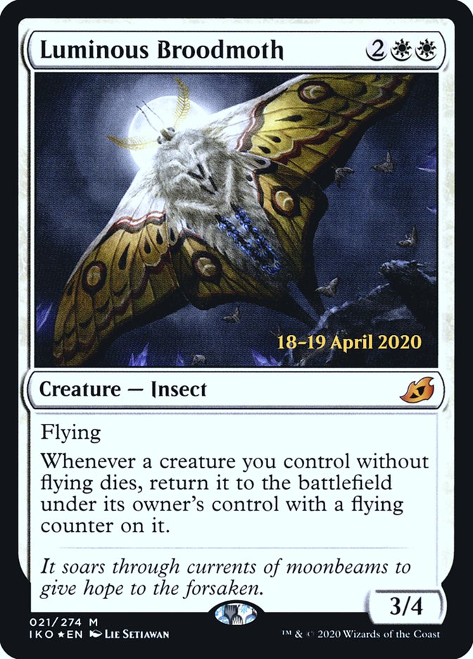Luminous Broodmoth [Ikoria: Lair of Behemoths Prerelease Promos] | Game Master's Emporium (The New GME)